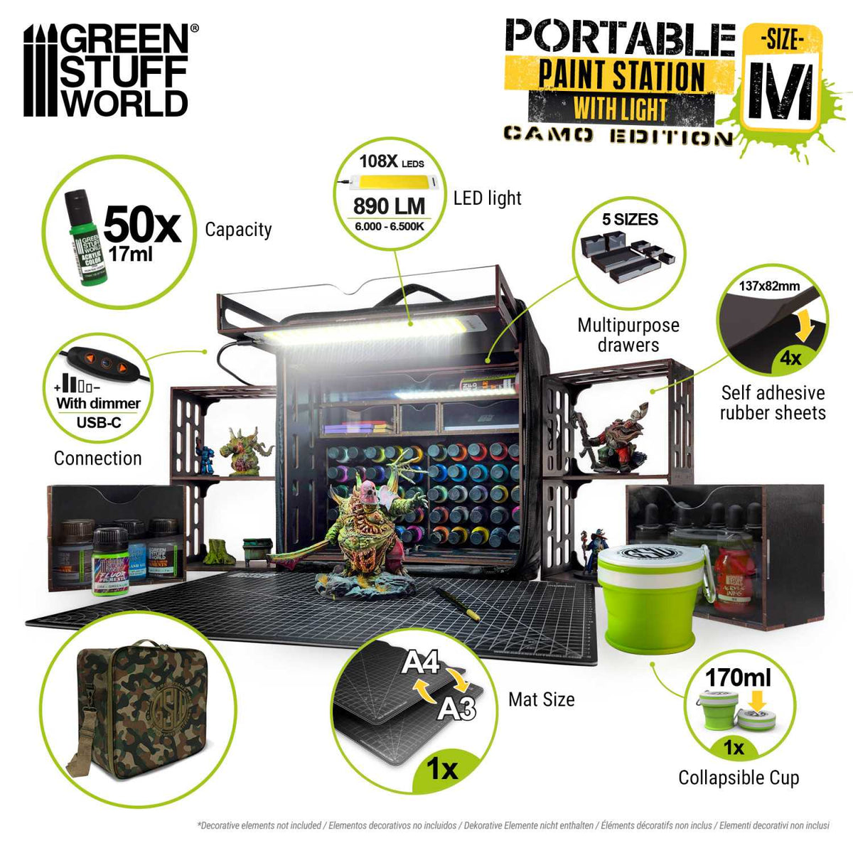 Green Stuff World Miniature Portable Paint Station Camo