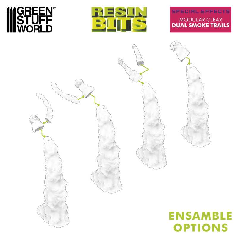 Green Stuff World Modular Clear Dual Smoke Trails For Jump Packs