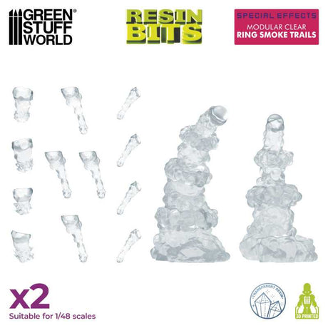 Green Stuff World Modular Clear Ring Smoke Trails For Jump Packs