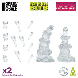 Green Stuff World Modular Clear Ring Smoke Trails For Jump Packs