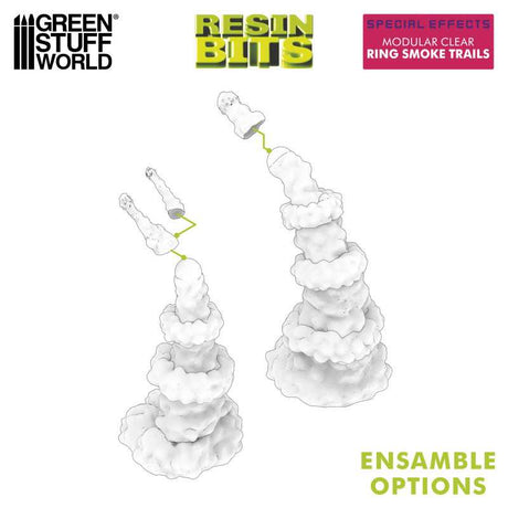 Green Stuff World Modular Clear Ring Smoke Trails For Jump Packs