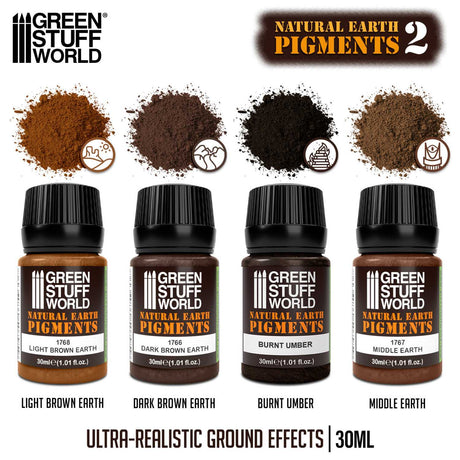 Green Stuff World Natural Earth Pigments No.2 Set 30ml