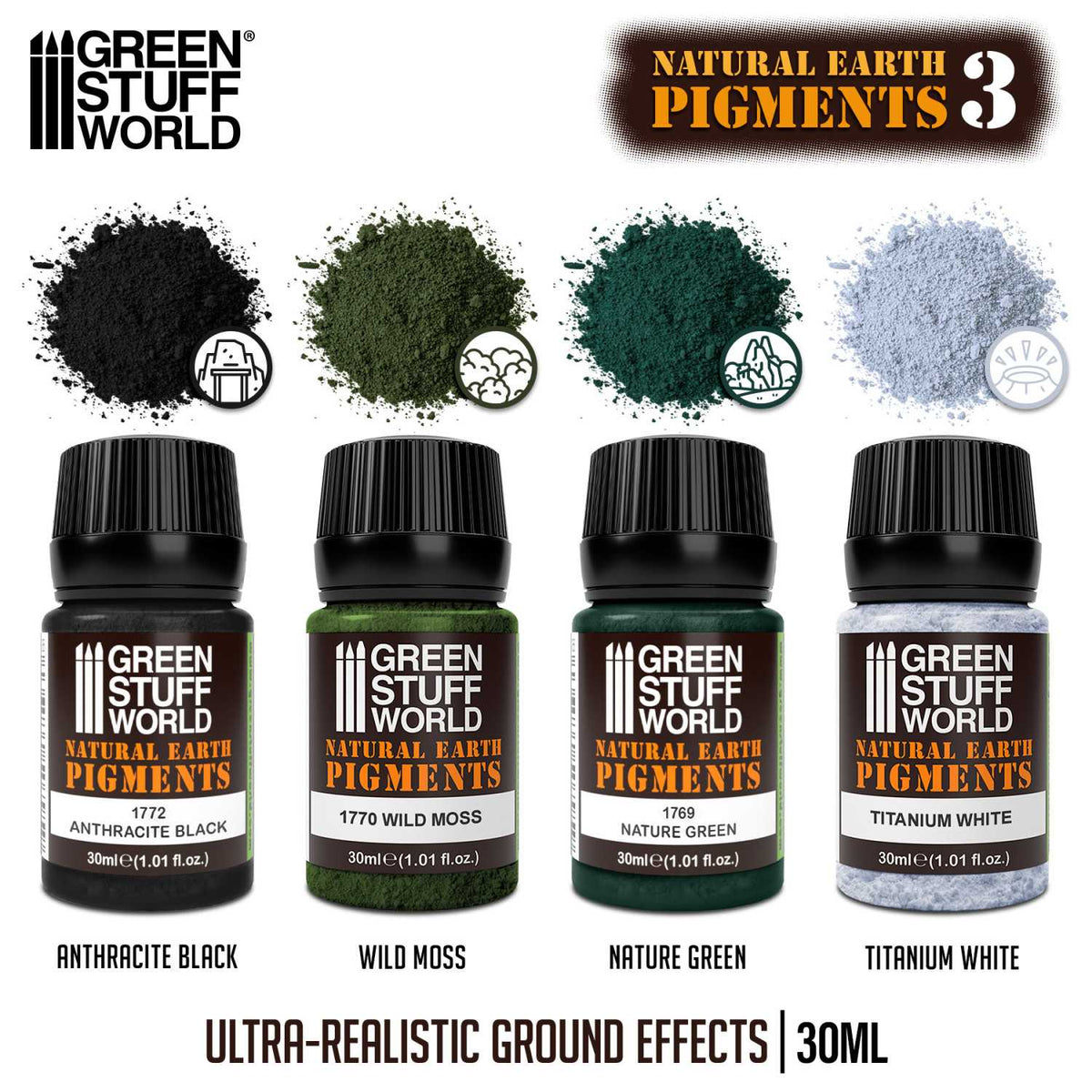 Green Stuff World Natural Earth Pigments No.3 Set 30ml