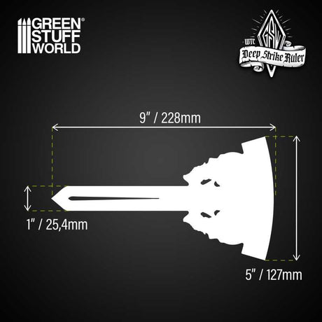 Green Stuff World Deep Strike Ruler 9 Inches Fluor Orange