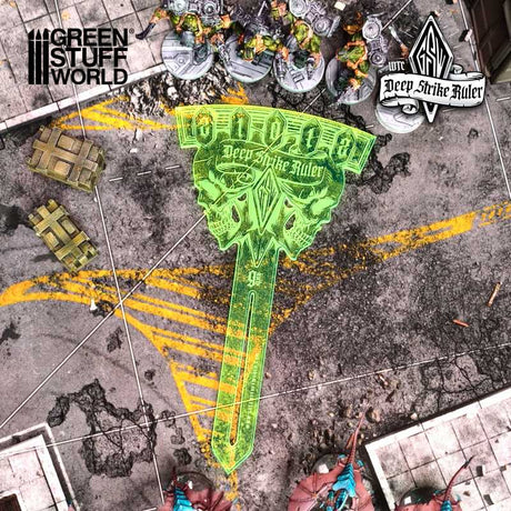 Green Stuff World Deep Strike Ruler 9 Inches Fluor Green