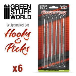 Green Stuff World 6x Hook And Pick Tool Set