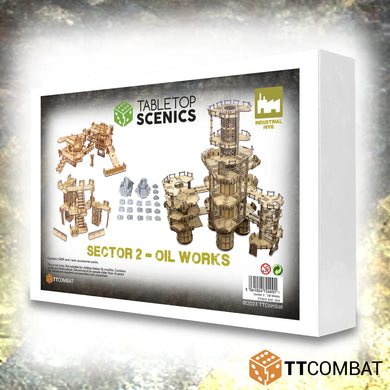 TTCombat Tabletop Scenics Sector 2 Oil Works White Box Bundle