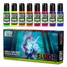 Load image into Gallery viewer, Green Stuff World Fluor Paints Set x8