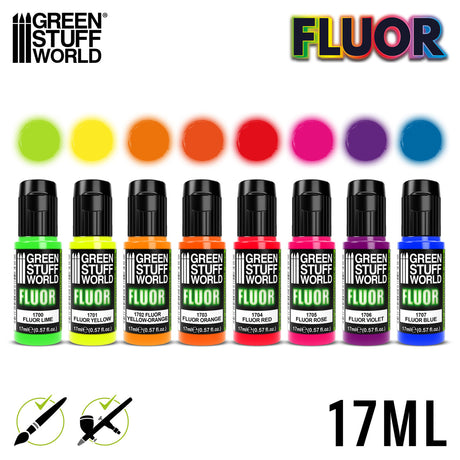 Green Stuff World Fluor Paints Set x8