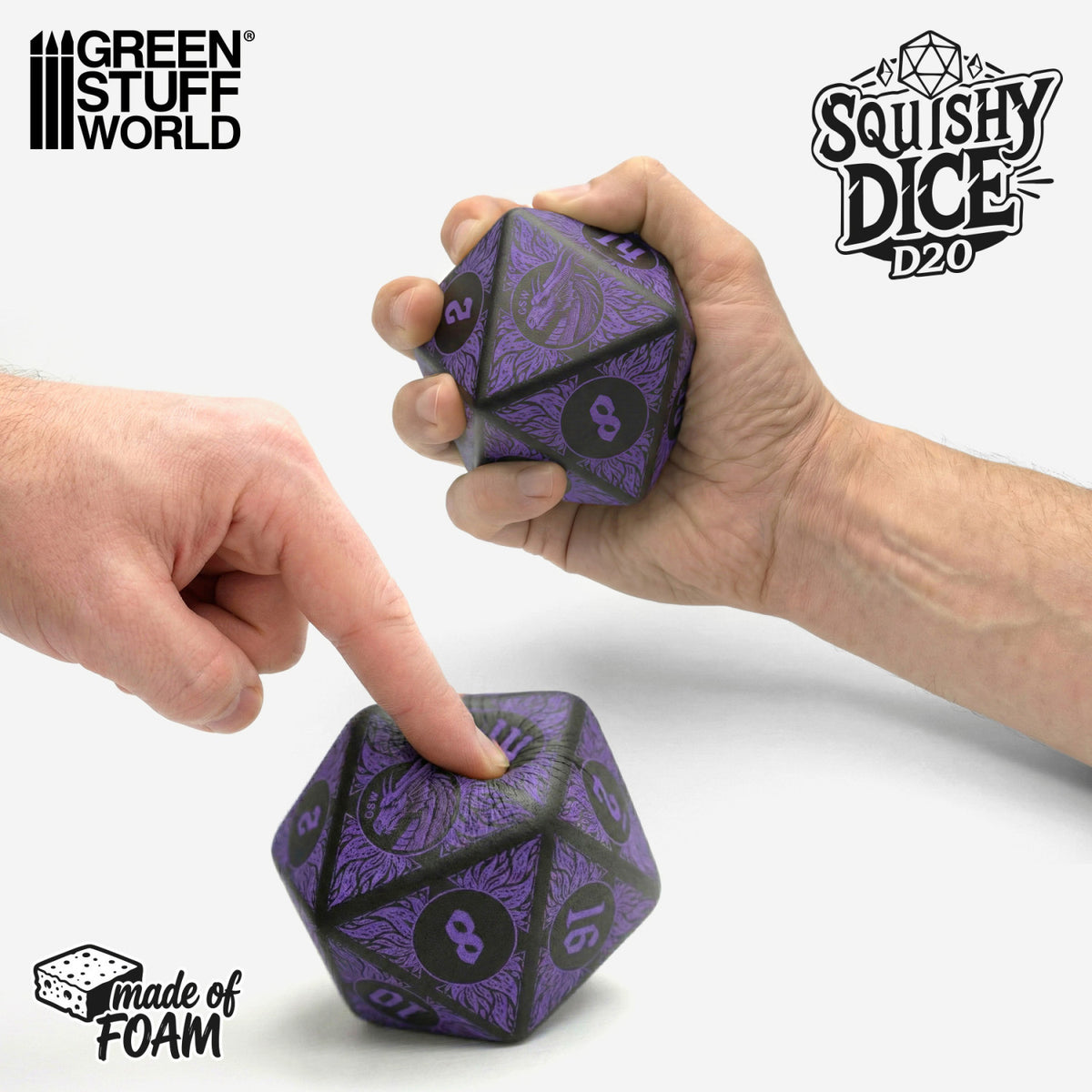 Green Stuff World Squishy D20 Dice - DRAGON