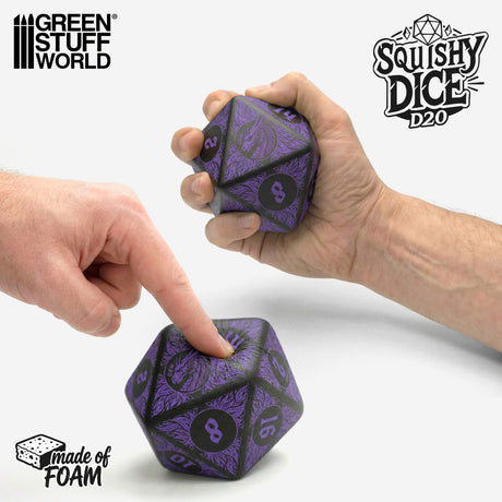 Green Stuff World Squishy D20 Dice - DRAGON