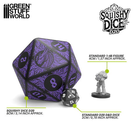 Green Stuff World Squishy D20 Dice - DRAGON