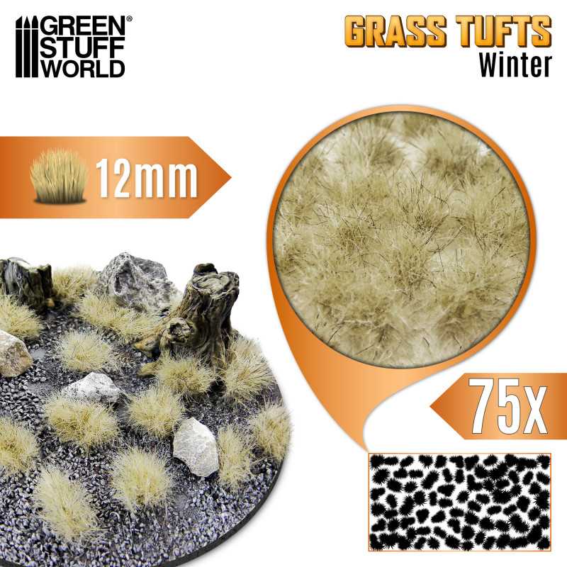 Green Stuff World Static Grass Tufts 12mm Winter White
