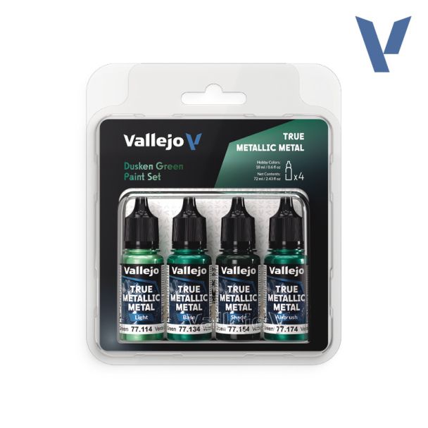 Vallejo True Metallic Metal Paint Set Dusken Green