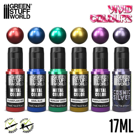 Green Stuff World Vivid Metallic Paints Set