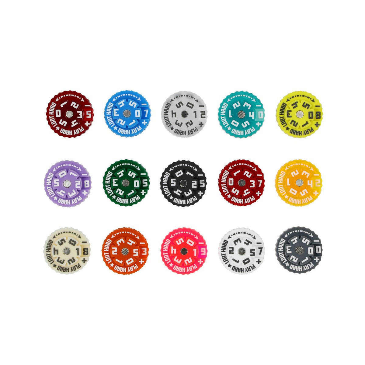 Epic Loot Box Trackers: 25mm Range 0-59 - Random Colours (5 pack)