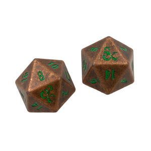 D&D Heavy Metal Feywild Copper and Green D20 Dice Set