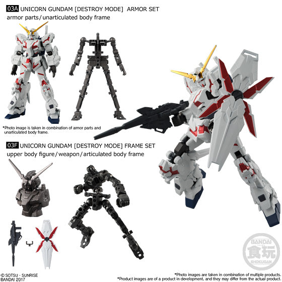 Mobile Suit Gundam G Frame RV-0 Unicorn Gundam [Destroy Mode] Armor and Frame Set