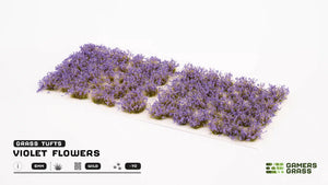 Gamers grasen violette Blumen