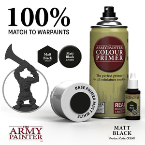 Spray de base couleur The Army Painter - noir mat