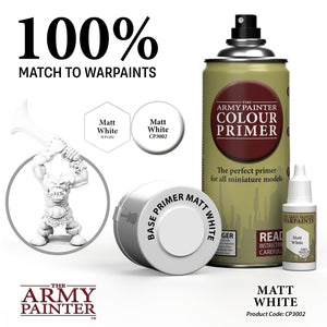 Spray de base couleur The Army Painter - blanc mat