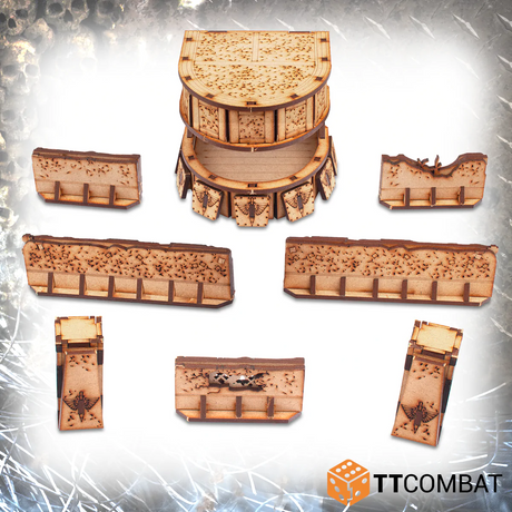TTCombat Tabletop Scenics - Sci-fi Gothic Fortified Checkpoint