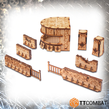 TTCombat Tabletop Scenics - Sci-fi Gothic Fortified Checkpoint