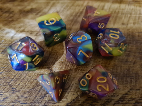Tri-Colour RPG 7 Dice Set