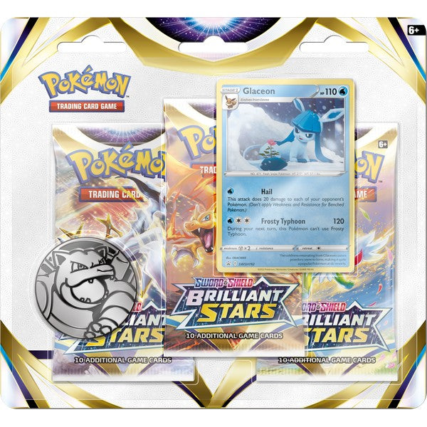 Pokemon TCG Sword & Shield 9 Brilliant Stars 3-Pack Booster – Travelling  Man UK