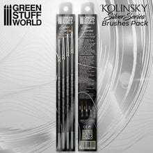 Last inn bildet i Gallery Viewer, Green Stuff World Silver Series Kolinsky Brush Set