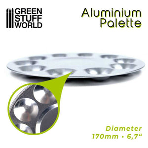 Green stuff world rund blandepalett i aluminium