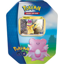 Load image into Gallery viewer, Pokemon TCG Pokemon GO Tin Pikachu, Snorlax or Blissey