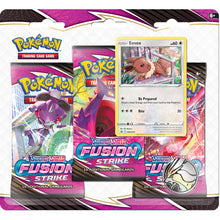 Load image into Gallery viewer, Pokemon TCG Sword &amp; Shield 8 Fusion Strike 3-Pack Booster