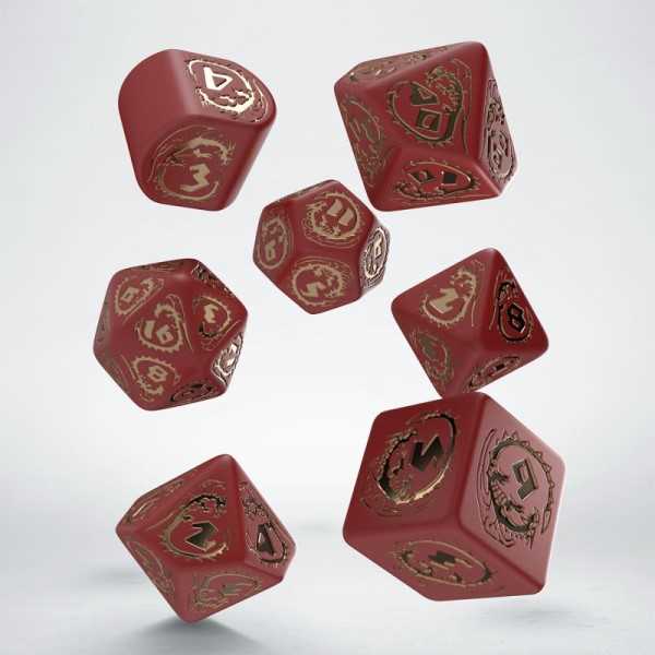 Q-Workshop Dragons Modern Dice Set Red & Gold