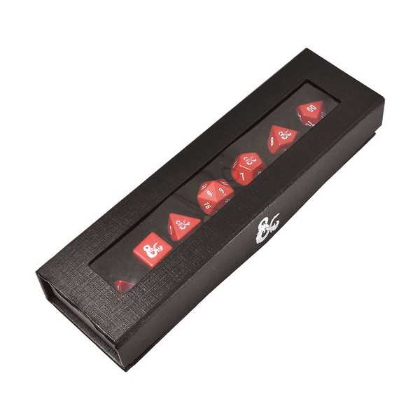 Dungeons & Dragons Heavy Metal Red & White RPG 7 Dice Set