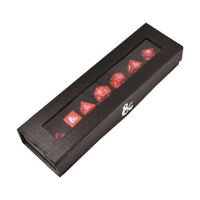 Dungeons & Dragons Heavy Metal Red & White RPG 7 Dice Set