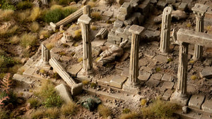 Gamers grasbasierte Teile, Statuen und Säulen