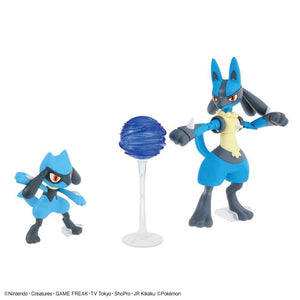 Collection de modèles en plastique Pokémon, série sélectionnée 44, Riolu & Lucario