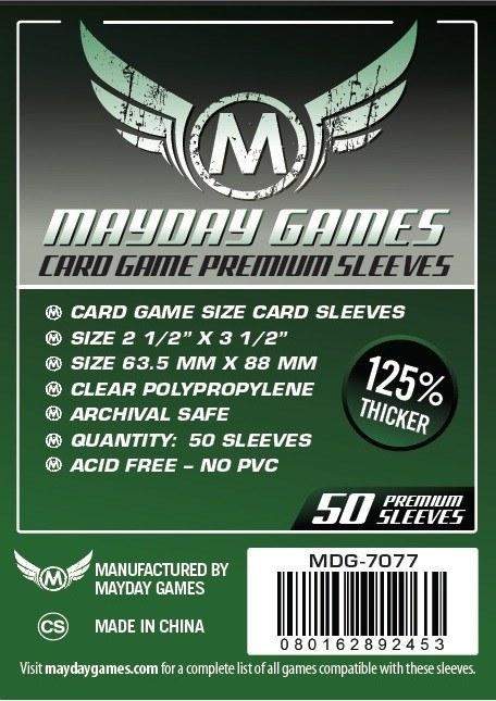 Mayday Games Card Game Premium Clear Sleeves Standard Size (50 ct)