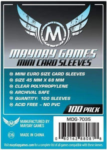 Mayday Games Card Game Clear Sleeves Mini European Game Size (100 ct)