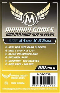 Mayday Games Card Game Clear Sleeves Mini USA Game Size (100 ct)