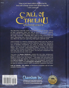 Livre de règles du gardien du RPG Call of Cthulhu
