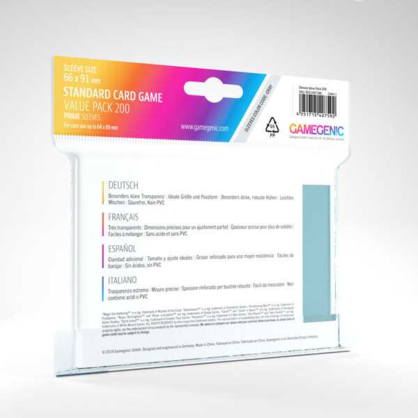 gamegenic standard card game sleeves Gamegenic Standard Card Game Value Pack Matte Sleeves Clear 200 –  Travelling Man UK
