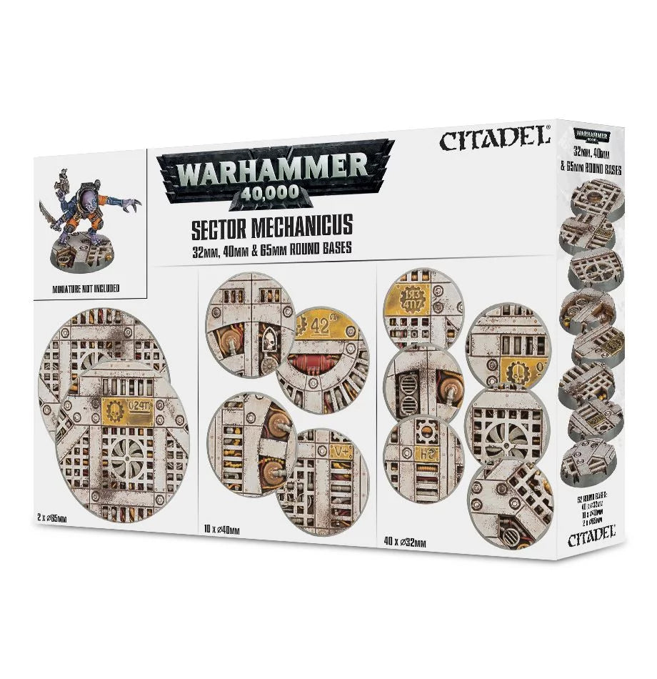 Warhammer 40000 Sector Mechanicus 32mm, 40mm & 65mm Round Bases