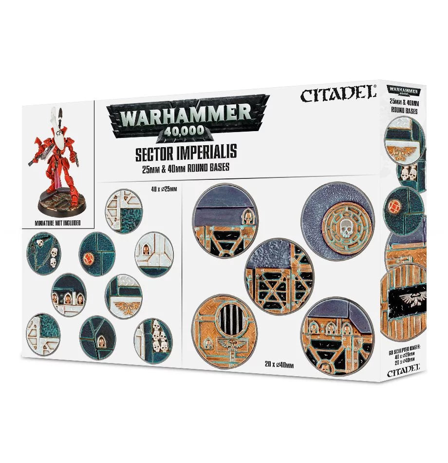 Warhammer 40000 Sector Imperialis 25mm & 40mm Round Bases
