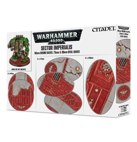 Warhammer 40000 Sector Imperialis 60mm Round Bases, 75mm & 90mm Oval Bases