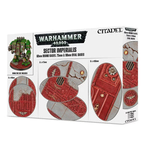 Warhammer 40000 sector Imperialis socles ronds de 60 mm, socles ovales de 75 mm et 90 mm