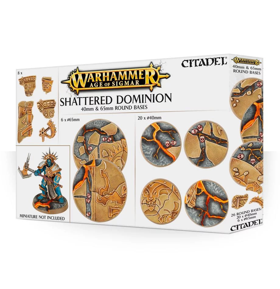 Warhammer Age of Sigmar Shattered Dominion 40mm & 65mm Round Bases