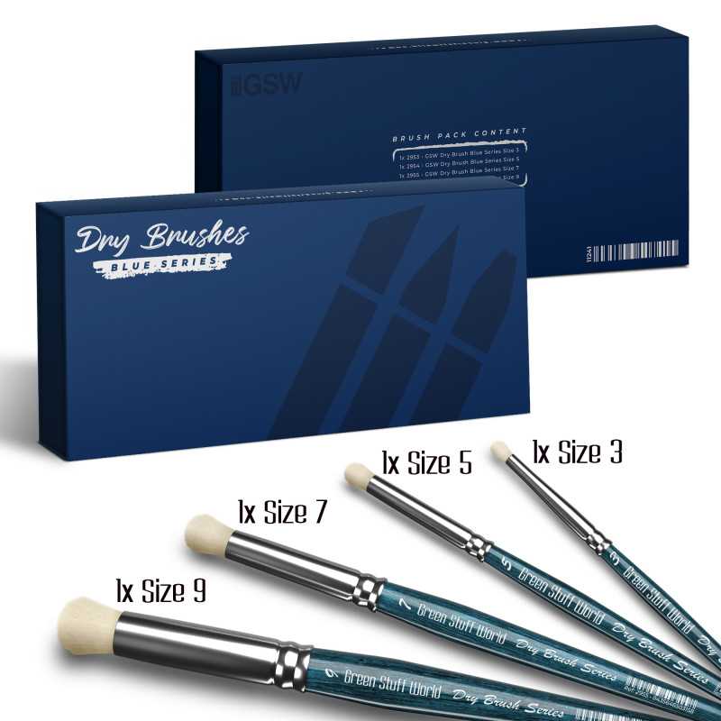 Green Stuff World Premium Dry Brush Set Blue Series