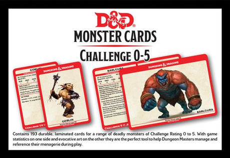 Dungeons & Dragons Monster Cards Challenge 0-5